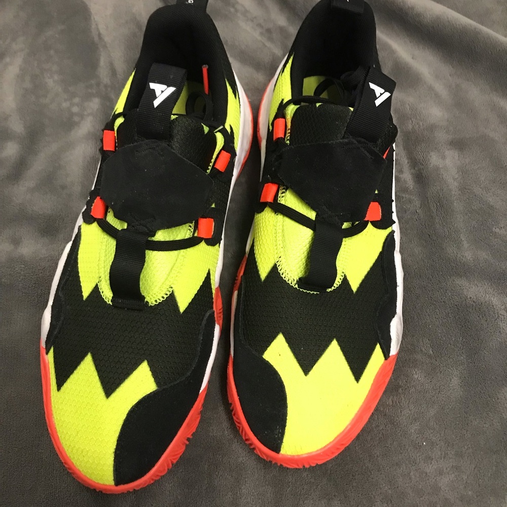 adidas Kids Black and Neon Yellow Sneakers